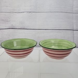 Franciscan Apple Pie Earthenware Set of 2 Coupe Cereal Bowls